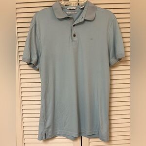 Calvin Klein Men’s Blue Short-Sleeve Liquid Touch Polo Shirt - Medium - VGUC